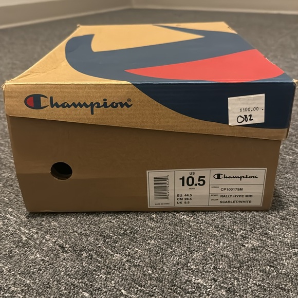 New Mens Champion Rally Hype Mid High Top Shoes Size 10.5 Scarlet Red & White - Picture 6 of 6